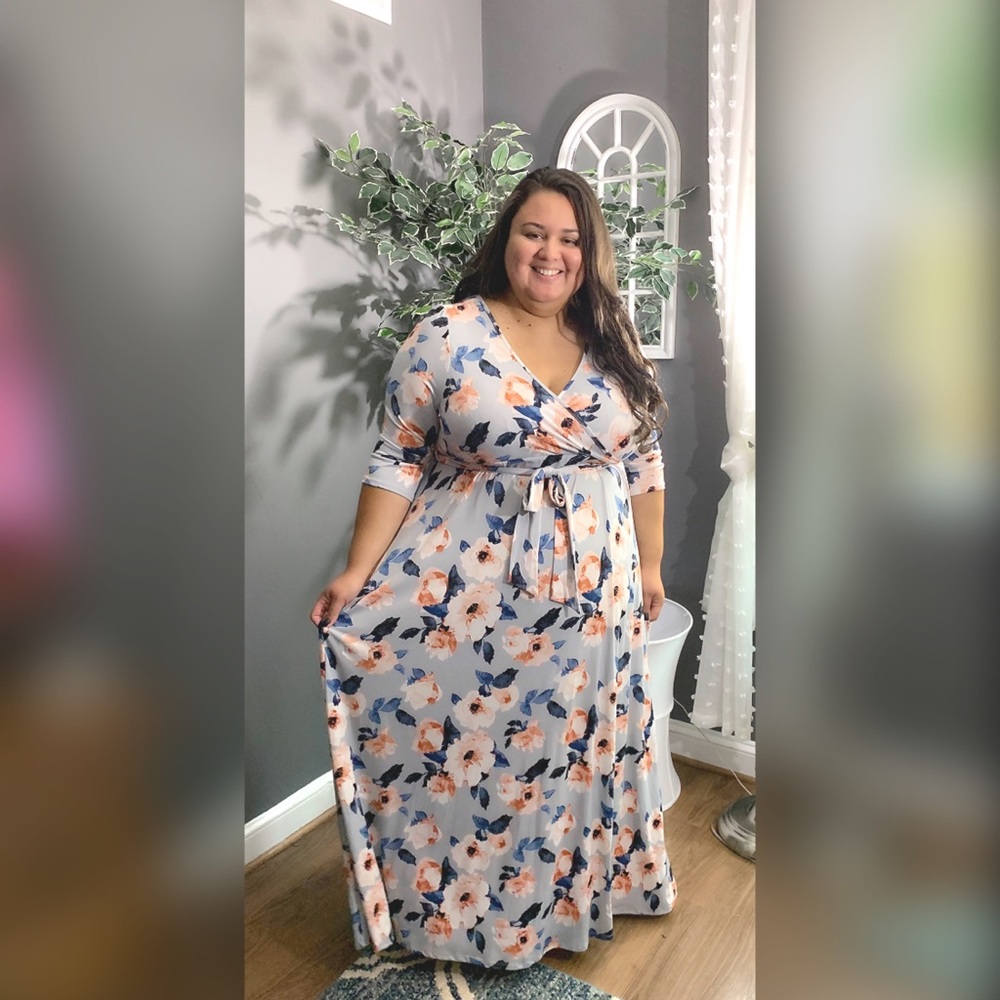 Light blue floral maxi